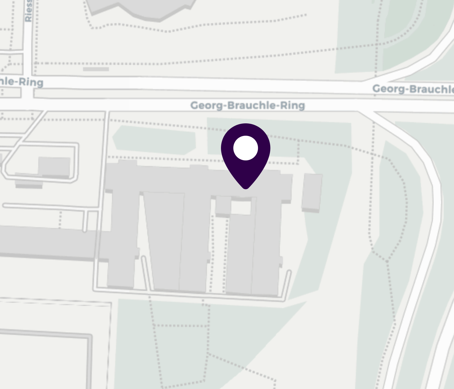 Kartenausschnitt mit Standort qards GmbH in der Georg-Brauchle-Ring 23–25, 80992 München