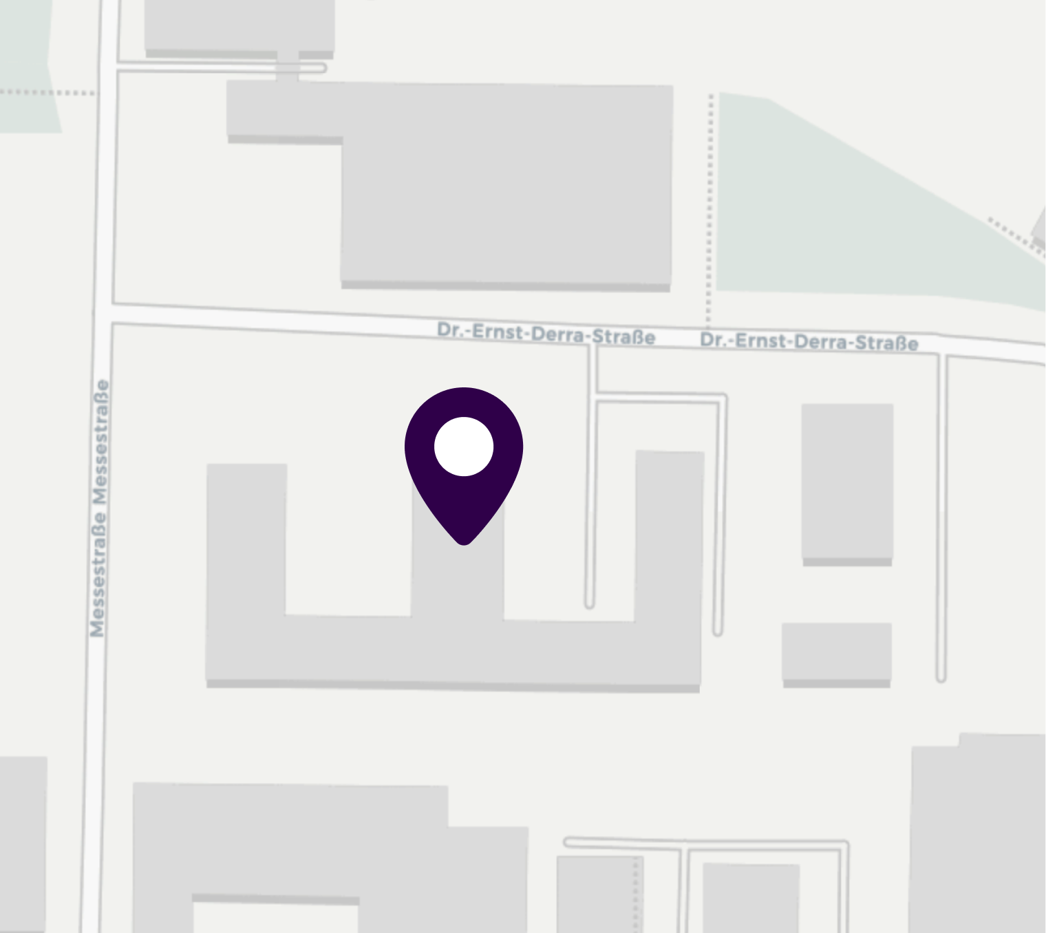 Kartenausschnitt mit Standort qardsCOM GmbH in der Dr.-Ernst-Derra-Straße 2, 94036 Passau